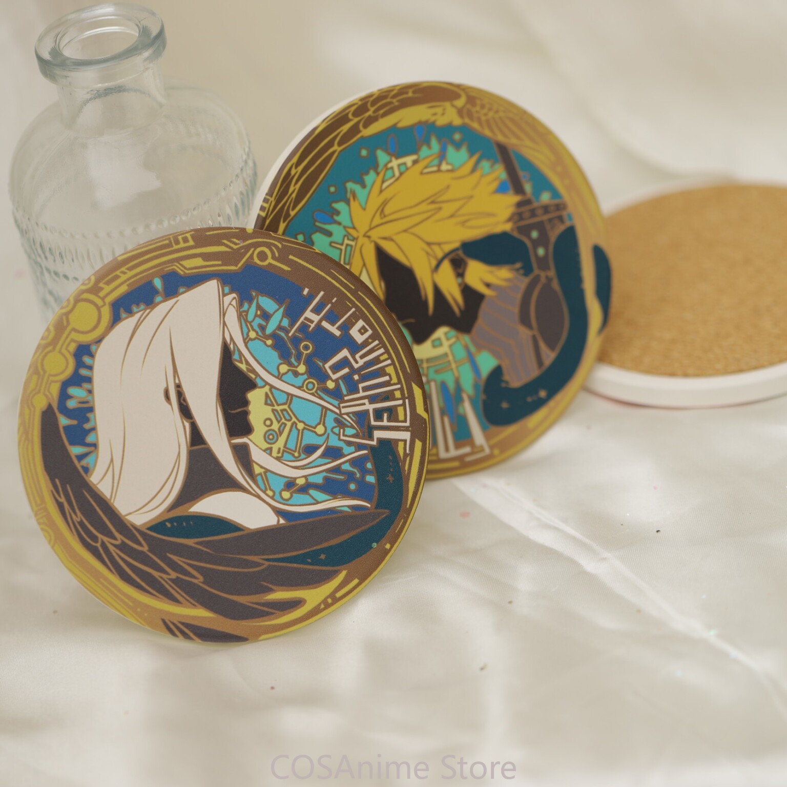 Pin Button Badge - Sephiroth Cloud Strife Ceramic Coaster Anime