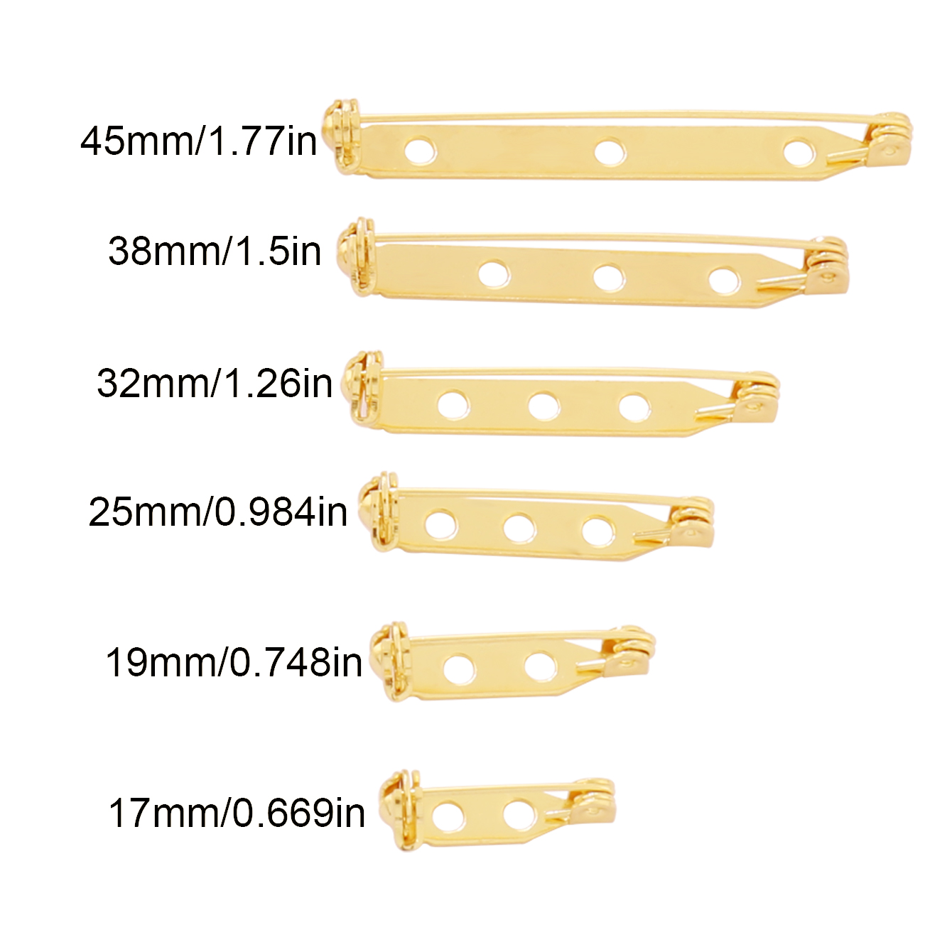 10pcs 17-45mm Brooch Clip Base - огляд і ціна Pin Button Badge
